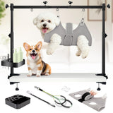 Adjustable Dog Grooming Arm for Table,Dog Grooming Arm with Clamp,32-47 Width&35 Height,Dog Grooming Table for Small Dog,Dog Grooming Station for Home Use Nail Trimming&Drying(Hammock Included)