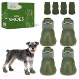EXPAWLORER Dog Shoes for Small Medium Large Dogs, Waterproof Non-Slip Dog Snow Booties for Winter with Socks, Easy On & Off Pet Boots & Paw Protectors, Easy-Clean for Beach Outdoor Rain (Green S)