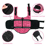 HAOCOO Dog Life Jacket Vest Saver Safety Swimsuit Preserver with Reflective Stripes/Adjustable Belt Dogs?Pink Bone,XL