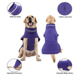 Mklhgty Waterproof Dog Coat for Small Dogs, Warm Dog Winter Jacket, Reflective Windproof Turtleneck Dog Cold Weather Coats with Adjustable Hook & Loop - Purple - S