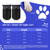 Weewooday 4 Sets 16 Pcs Waterproof Dog Shoes Rain Snow Boots Paw Protectors Breathable Dog Winter Boot Anti Slip Sock Shoe with Adjustable Drawstring for Pet(Black,Black,No. 2, 4x3.5cm)