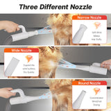 PUPIHOM Pet Hair Dryer, Dog Hair Blower for Grooming with Adjustable Airflow & Temperature Control, Smart Pet Dryer with LED Screen, 3 Nozzles, Dog Blow Dryer with High Velocity Negative Ion Motor