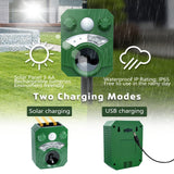 Solar Ultrasonic Animal Repeller Outdoor, Cat Repellent Outdoor Animal Deterrent for Yard with Motion Sensor & Flashing Light, Repels Cat, Dog, Squirrel, Raccoon, Skunk, Rabbit, Rodent, Fox, Deer 01