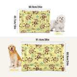 Sletend Dancing Monkey Music Notes Pet Bed Cute Dog Bed Mat Absorbing Non Slip Pad Pet Sleeping Mat for Small, Medium, and Large Dogs Puppy Cat 24 in x 18 in
