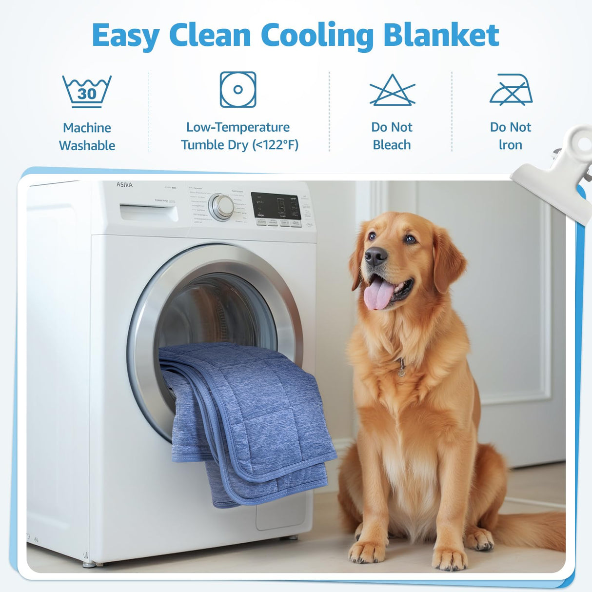 PICK FOR LIFE Cooling Blanket for Dogs, 0.4 Q-MAX Pets Cooling Comforter Throw for Bed Cover, Summer Blanket for Large Dogs Washable, Soft Lightweight Cold Mats for Pet Hot Weathe, 43"×55"/Deep Blue