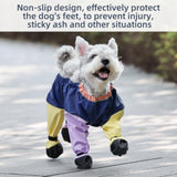 XUANNIAO Dog Suspender Booties, Dog Paw Boot Rain Shoes Leggings Anti-Slip, Pet Paws Protector (Mix-Color, Small)