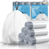 120 Counts 1.6 Gallon Mini Drawstring Trash Bags, Small Garbage Bags, Code a fit 4.5-8 Liter, 1.2-2 Gal, White Trash Bin Liners for Home Office Kitchen Bathroom Bedroom