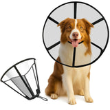 Lainergie Adjustable Soft Dog Cone Collar for After Surgery Recovery, Comfortable Pet Recovery Protective Collar for Medium Large Dogs, Elizabethan Dog Neck Collar (XL, Black)
