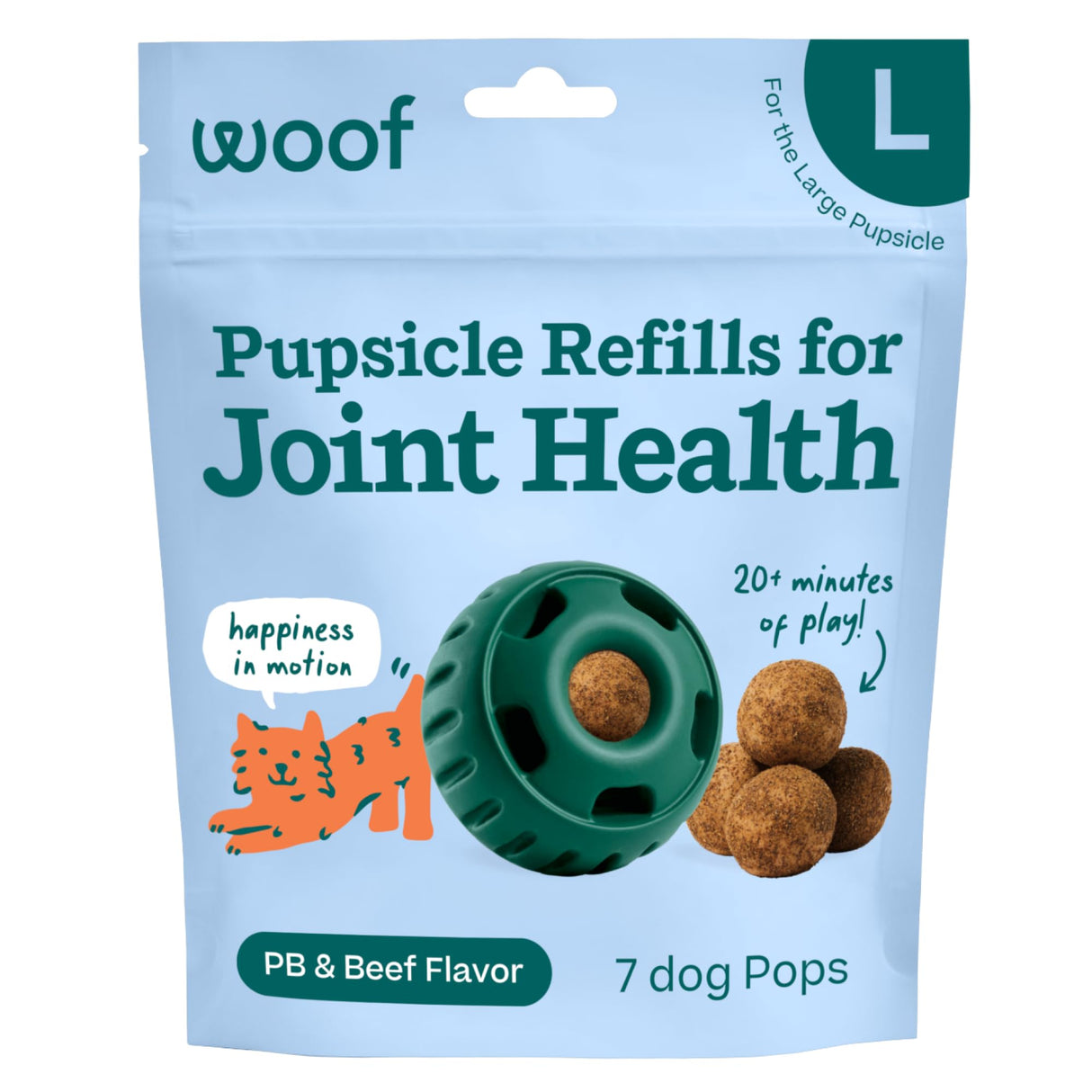 WOOF Hip & Joint Pupsicle Refill Pops - Dog Supplement for The Pupsicle Toy to Support Joint Health, Recovery, and Mobility - Large Pops
