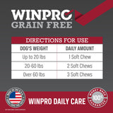 WINPRO Pet Daily Care Chews for Dogs, 60 Soft Chews, Plasma Powered, Grain Free Supplement for Dogs with Probiotics to Support A Healthy Immune System