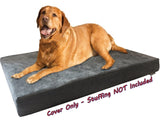 Dogbed4less DIY Pet Bed Pillow Grey Microsuede Duvet Cover and Waterproof Internal case for Large Dog at 55X37X4 Inch - Covers only
