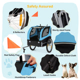 Dog Bicycle Trailer - HAPPAWS Pet Bike Trailer, Dog Carrier for Bike, Cargo Cycle Trailers Wagon Cart w/ 3 Doors, Shock-Absorbent Wheels, Safety Flag, Easy to Connect&Disconnect, Collapsible to Store