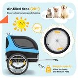 Dog Bicycle Trailer - HAPPAWS Pet Bike Trailer, Dog Carrier for Bike, Cargo Cycle Trailers Wagon Cart w/ 3 Doors, Shock-Absorbent Wheels, Safety Flag, Easy to Connect&Disconnect, Collapsible to Store