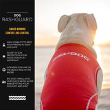 EzyDog Rashguard Vest - Premium Dog Shirt Allowing All-Day Water Use - Tested to Provide 50+ UV Protection - Innovative Design for a Snug, Comfortable Fit (Medium, Red)