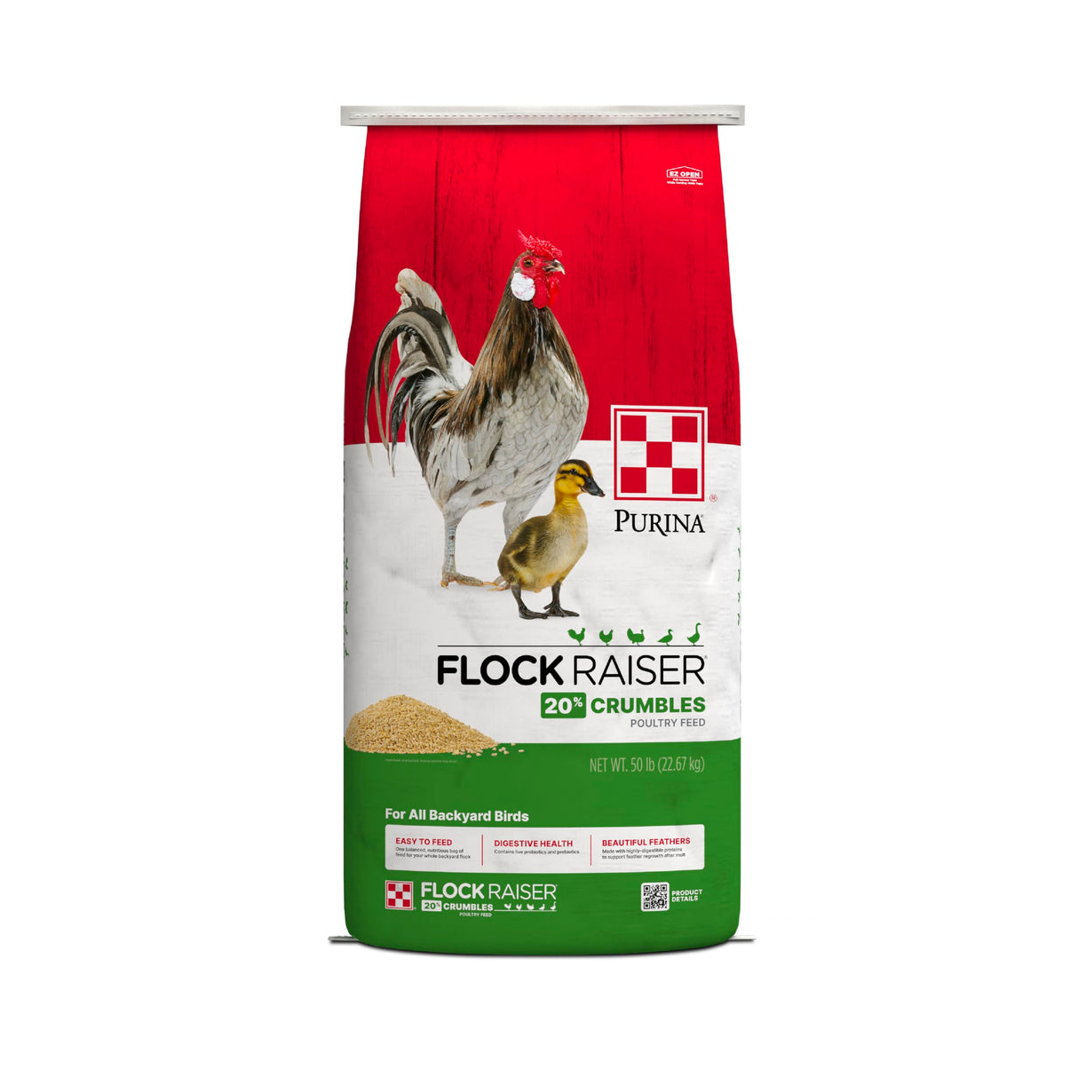 Purina | Flock Raiser Crumbles Poultry Feed | 50 Pound (50 LB) Bag