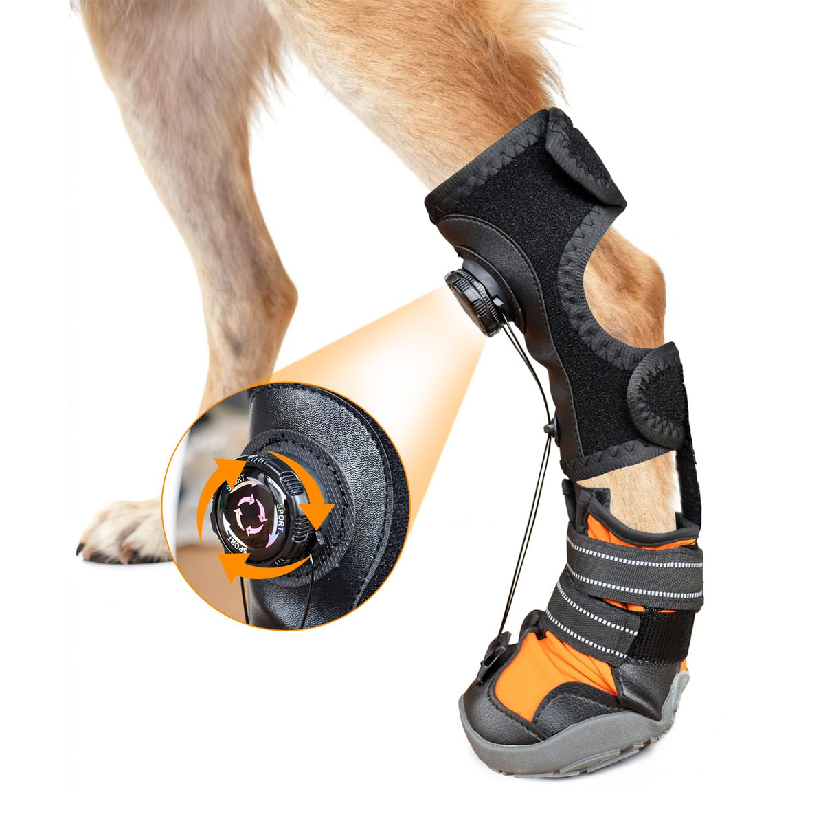YAQUHO No Knuckling Brace for Dogs - Drop Foot Support with Adjustable Reel, Corrective Outdoor Pet Shoes - Helps Lift Toes for Nerve Conditions, Arthritis & Mobility Issues (S)