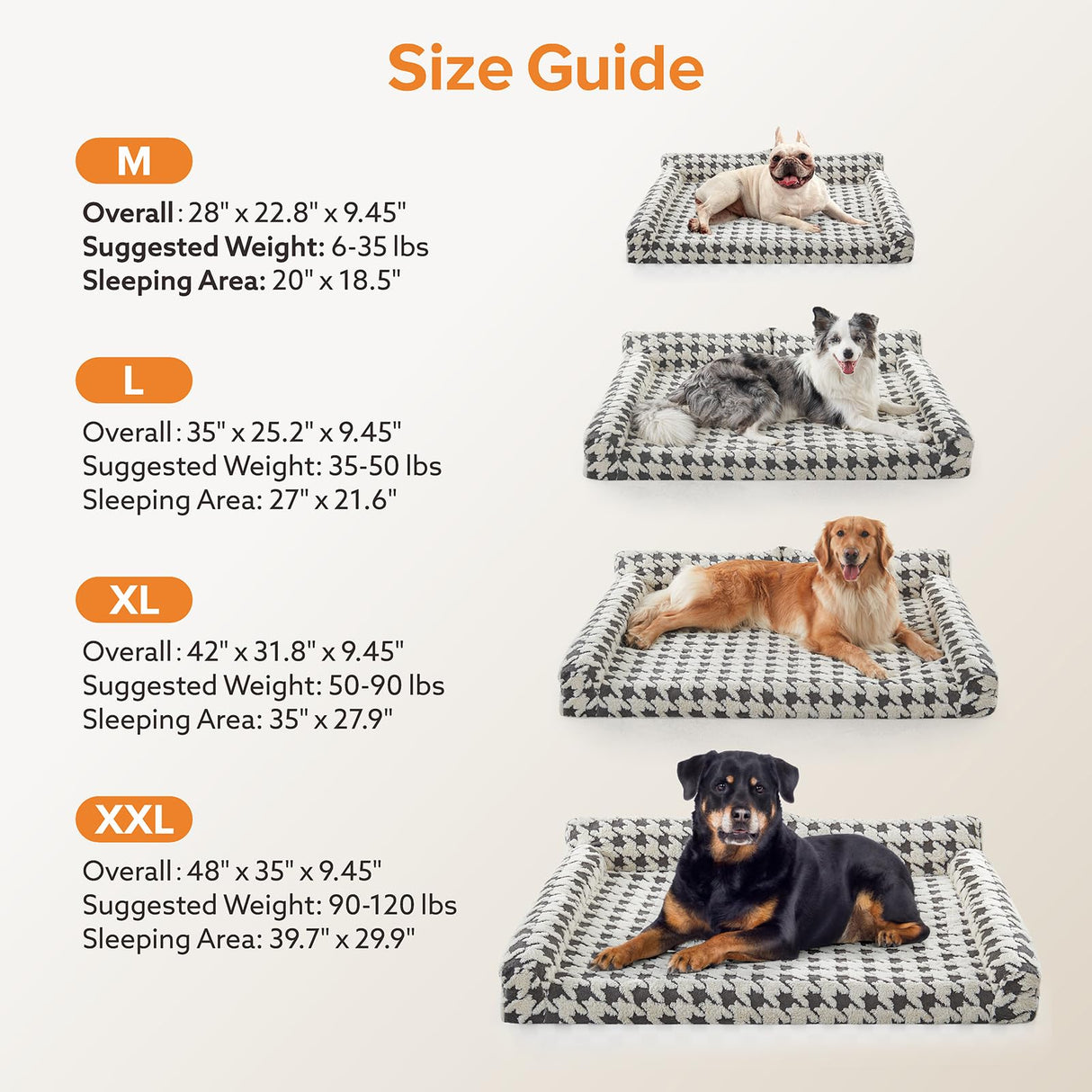 Orthopedic Dog Beds for Medium Dogs Washable, Detachable Side Bolster and Pillow, Medium Dog Sofa with Memory Foam, with Removable Cover and Non-Slip Bottom, Grey (Grey, M (28"x22.8"x9.4"))