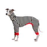 ESCCBOO Italian Greyhound Onesie Clothes, Turtleneck Striped Shirt for Whippets Puppy, Light and Thin Shirt for Spring and Summer (Small)