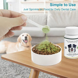 ELEVTC Dog Teeth Cleaning Powder 100g Fights Plaque & Tartar Freshens Breath All-Natural Ingredients for Dogs of All Breeds and Ages Easy to Use Dog Dental Powder