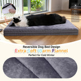WAYIMPRESS XXL Dog Bed for Large Dogs, Waterproof XXL Dog Crate Pad with Orthopedic Egg Crate Foam Reversible & Washable Cover, Egg Crate Foam, Anti-Slip, 47" x 29", Gray