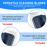 fishkeeper Aquarium Strong Magnetic Glass Cleaner Brush, Fish Tank Algae Magnet Cleaning Tool with 2 Detachable Scrapers, Mag Float Scrubber for 0.25-0.625Inch Glass and Acrylic Tanks