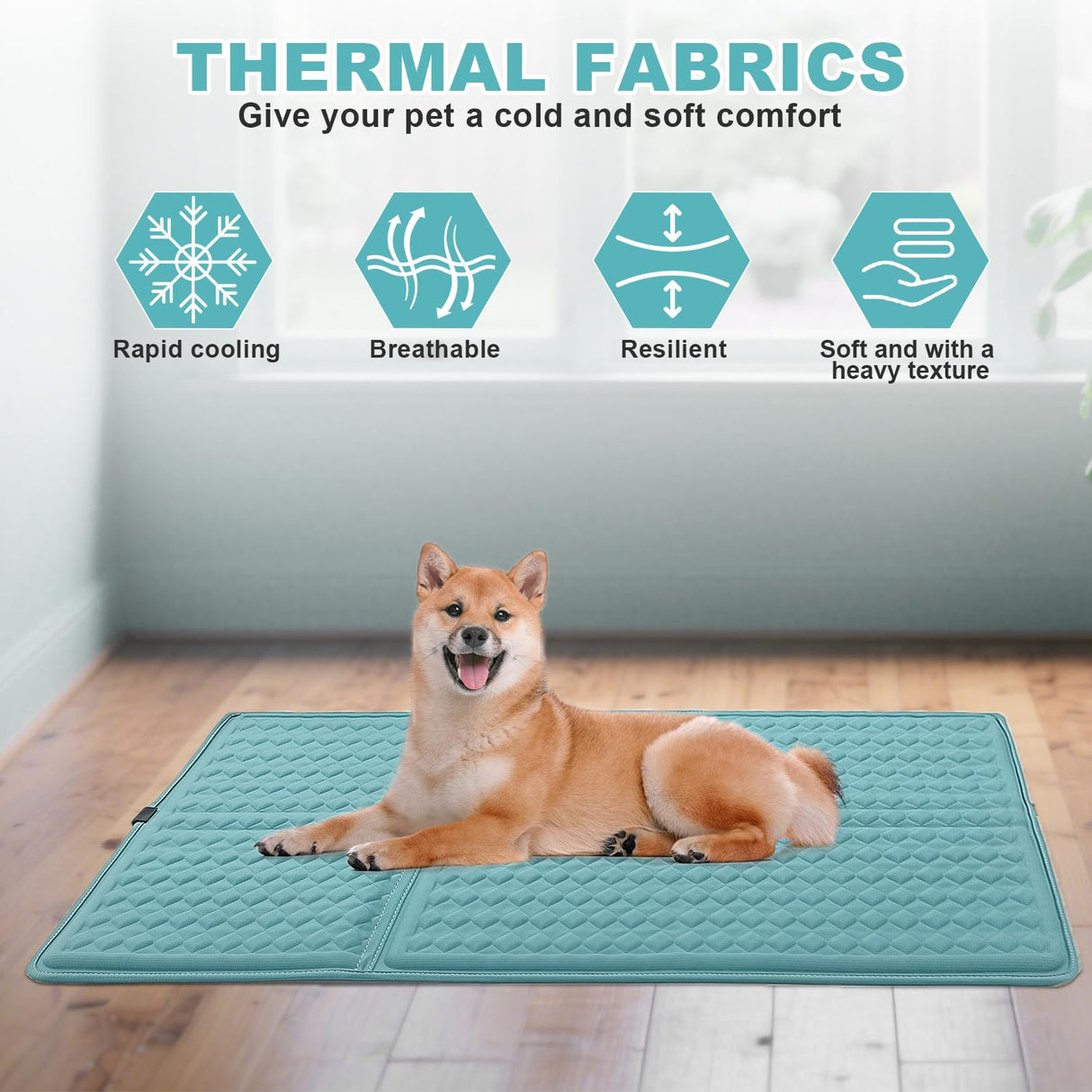 GOLOPET Dog Cooling Mat 34x23 in Summer Waterproof Breathable Teslin Mesh, Durable, Non-Slip, Portable Maximum Weight Capacity 60 lbs. Black