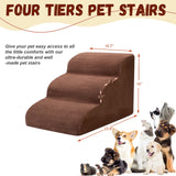 Dog Stairs for Small Dogs - High Density Foam Pet Steps, Extra Wide Dog Ramp with Non-Slip Bottom for High Beds, Couch and Sofa, Best for Dogs Injured, Older Doggy Cats