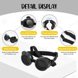 PETLESO Extra Small Dog Goggles and XSmall Dog Helmet, 2Pcs Anti-UV Doggy Sunglasses Cat Motorcycle Protecetive Helmet Set, Chihuahua Safety Hard Hat Outdoor Head & Eyes Protection, Black XS