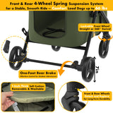 PAWZIDEA Large Dog Stroller up to 80 lbs, No-Zip 180° Reversible Canopy Lockable, Heavy Duty Pet Stroller for 2 Medium Dogs One-Hand Foldable, Low-Entry, All-Terrain Jogger Wheels, Storage Organizer