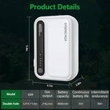 Aquarium Air Pump-Portable Air Pump for Outdoor Fishing, Rechargeable Aerator for Bait Bucket & Backup for Aquarium Fish Tank, Battery Powered Bubbler (2 Outlet 4800mAh)