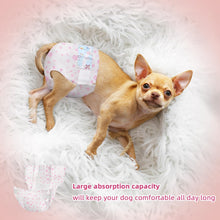 Load image into Gallery viewer, Disposable Dog Diapers Female 90 Count Doggie Diapers for Female Dogs (Waist 10-16.5 in S) Super Absorbent Small Doggie Diapers for Heat Excitable Urination or Incontinence - Pink
