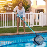 Pool Skimmer Net, Heavy Duty Leaf Rake Cleaning Tool, Fine Mesh Net Bag Catcher Blue