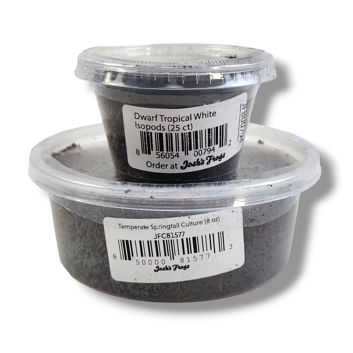 Josh's Frogs Dwarf Tropical White Isopods (25 ct) and Temperate Springtails (8oz) Bioactive Clean Up Crew Bugs Bundle