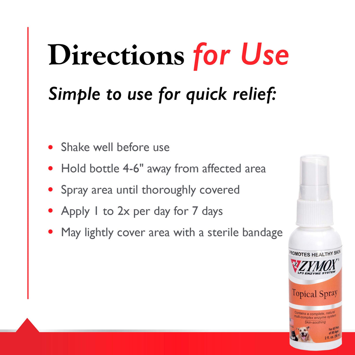 Zymox Topical Hot Spot Spray for Dogs and Cats Without Hydrocortisone, 2oz