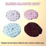 SEIS 3 Pcs Dog Berets Fashion Pet Hat French Artist Cat Cap Baseball Cap for Party Birthday Wedding Photo (L, Stripe)