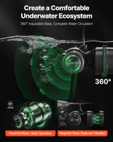 VEVOR Aquarium Wave Maker, 25W, 2380 GPH Adjustable Cross Flow Pump with Controller, Magnetic DC 24V Aquarium Powerhead, Strong Magnetic Base, 360° Rotating Wavemaker, for Saltwater Marine Freshwater