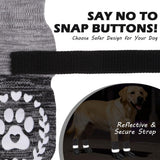 EXPAWLORER Dog Socks to prevent Licking and Slipping, Winter Dog Shoes for Cold Weather Snow, Paw Protectors for Hardwood Floors Anti-Slip, Dog Booties for Small Medium Large Senior Dogs,Black Grey XL