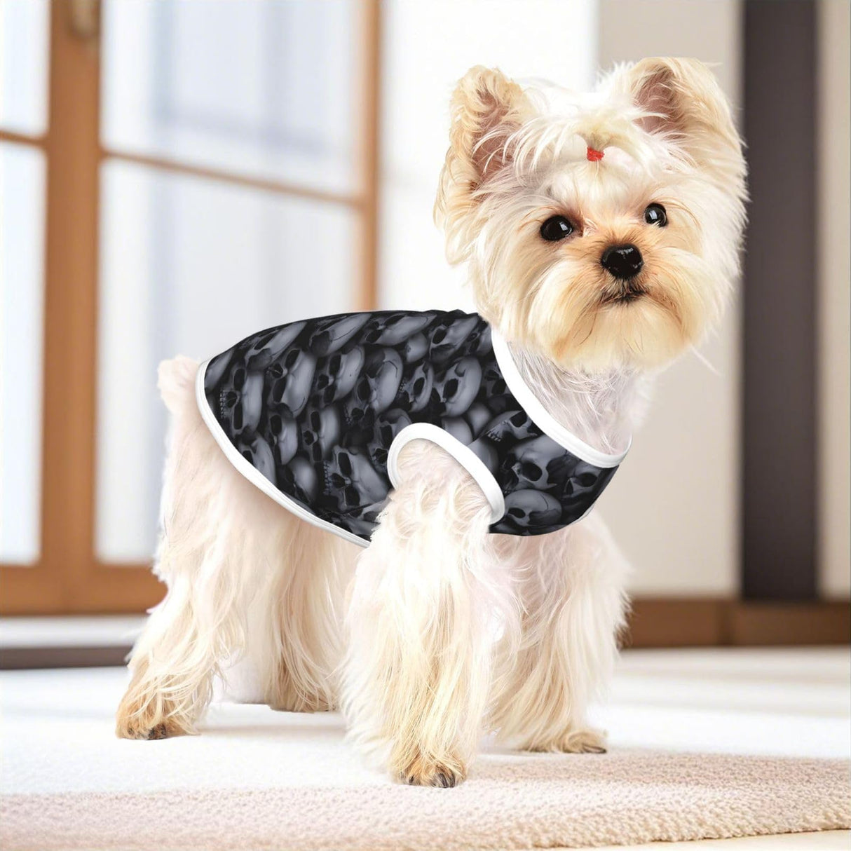 Nuzjahu Gothic Skull Pattern Dog Shirts Breathable Dog T-Shirts Elastic Soft Pet Clothes Spring Summer Pet Apparel Tee Shirt for Puppy Small Medium Dogs Kitty Cats