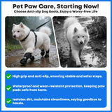 Winter Dog Boots with Leg Protection, Non-Slip Sole for Small & Medium Dogs - Waterproof Adjustable Straps, Paw Protector for Outdoor Walking & Hiking (L)