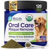 NuLife Natural Pet Health Dog Teeth Cleaning Powder, Dog Plaque and Tartar Remover, Bad Breath Treatment for Dogs with USDA Organic Sea Kelp Powder, Dog Dental Care Made Easy, for All Ages, 12 oz