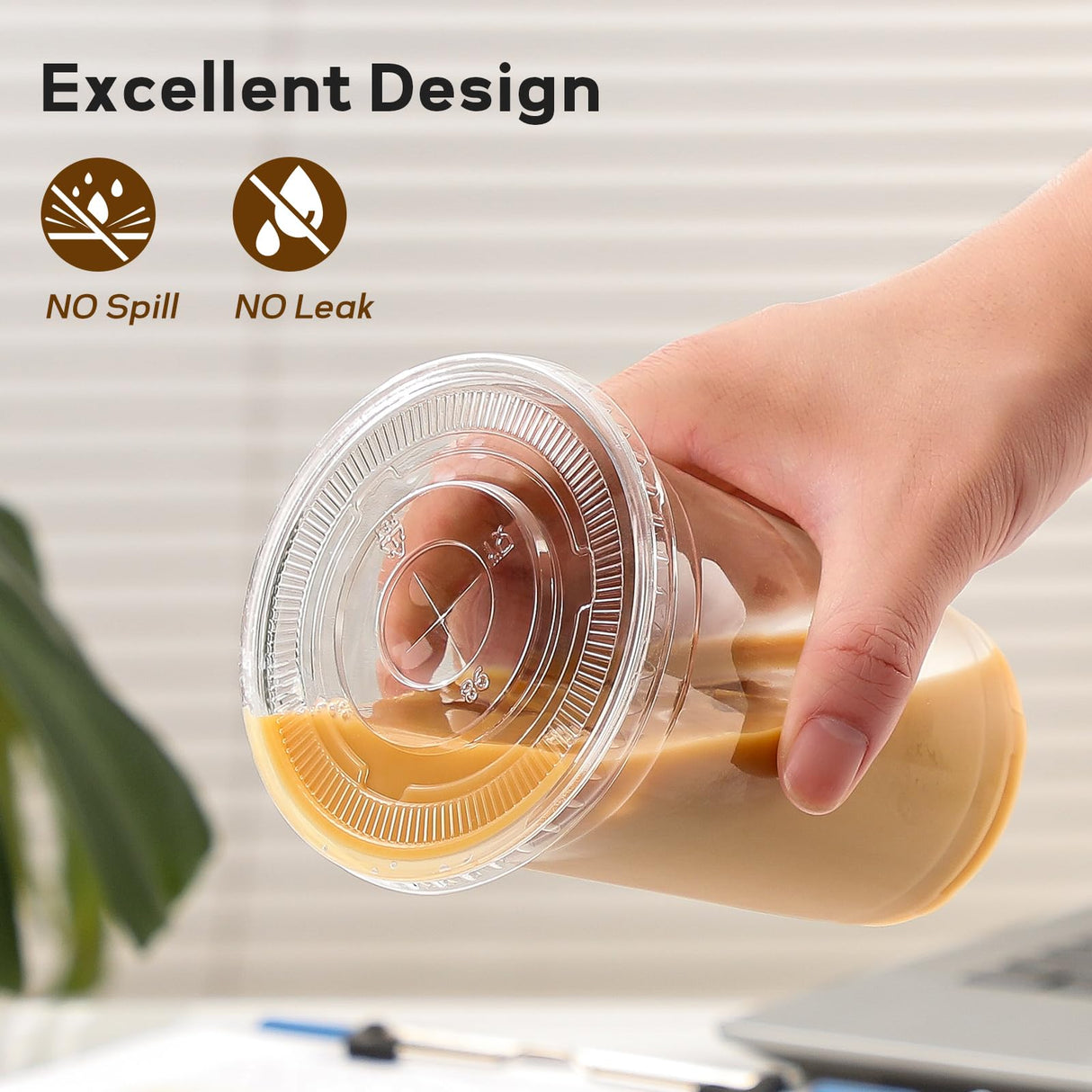 25 Pack - 16 oz Plastic Cups with Lids and Straws, Clear Iced Coffee Cups with Lids, Disposable Cups with Lids for Cold Drinks, Iced Tea, Milkshakes, Smoothies - Durable & BPA Free