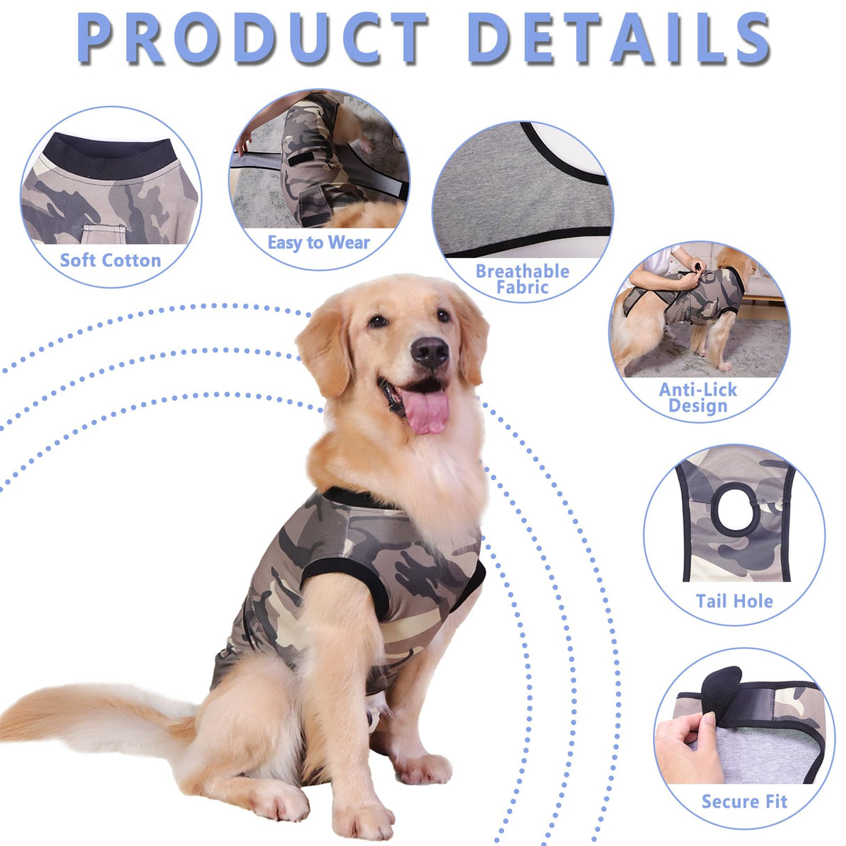 PET Glam Recovery Suit for Dogs Cats, After Surgery, Alternative E-Collar Dog CAT. PET Shirt Breathable Abdominal Wounds, Neuter Cotton, Prevent Licking Onesie Surgical (Green, XXL)