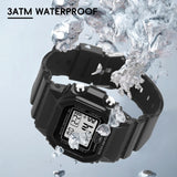 Women Digital Watch Sport Resistant Outdoor Waterproof Electronic Watch with Alarm, Stopwatch, Luminous Night Light Men Military (662 Black)