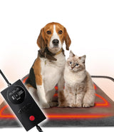 Pressure Activated Pet Heating Pad 18 x 22,Gravity Sensing,Automatic or Manual Mode,Heated Dog Bed with Timer,Adjustable Temperature,Chew Resistant Cord,Waterproof & Washable Heated Pet Bed Mat