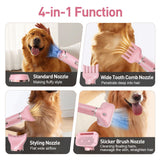 Discala Dog Dryer, Dog Grooming Blow Dryer Kit with Slicker Brush for Pet, High Velocity Blow Dryer for Dogs with Adjustable Speed and Temperature for Pet Grooming Supplies and Home Use, Pink