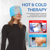 2 Pack Migraine Relief Ice Head Wrap Headache and Migraine Hat | Cold Gel Head Ice Pack with Face and Eye Mask Compress for Cooling Migraine Relief - Tension Headache Relief, Sinus Pressure Relief