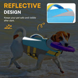 Queenmore XS Dog Life Jacket, Reflective Puppy Lifejacket Dog Life Vest for Swimming Boating, Lightweight Dogs Swim Vest with Superior Buoyancy and Rescue Handle, Blue, XS