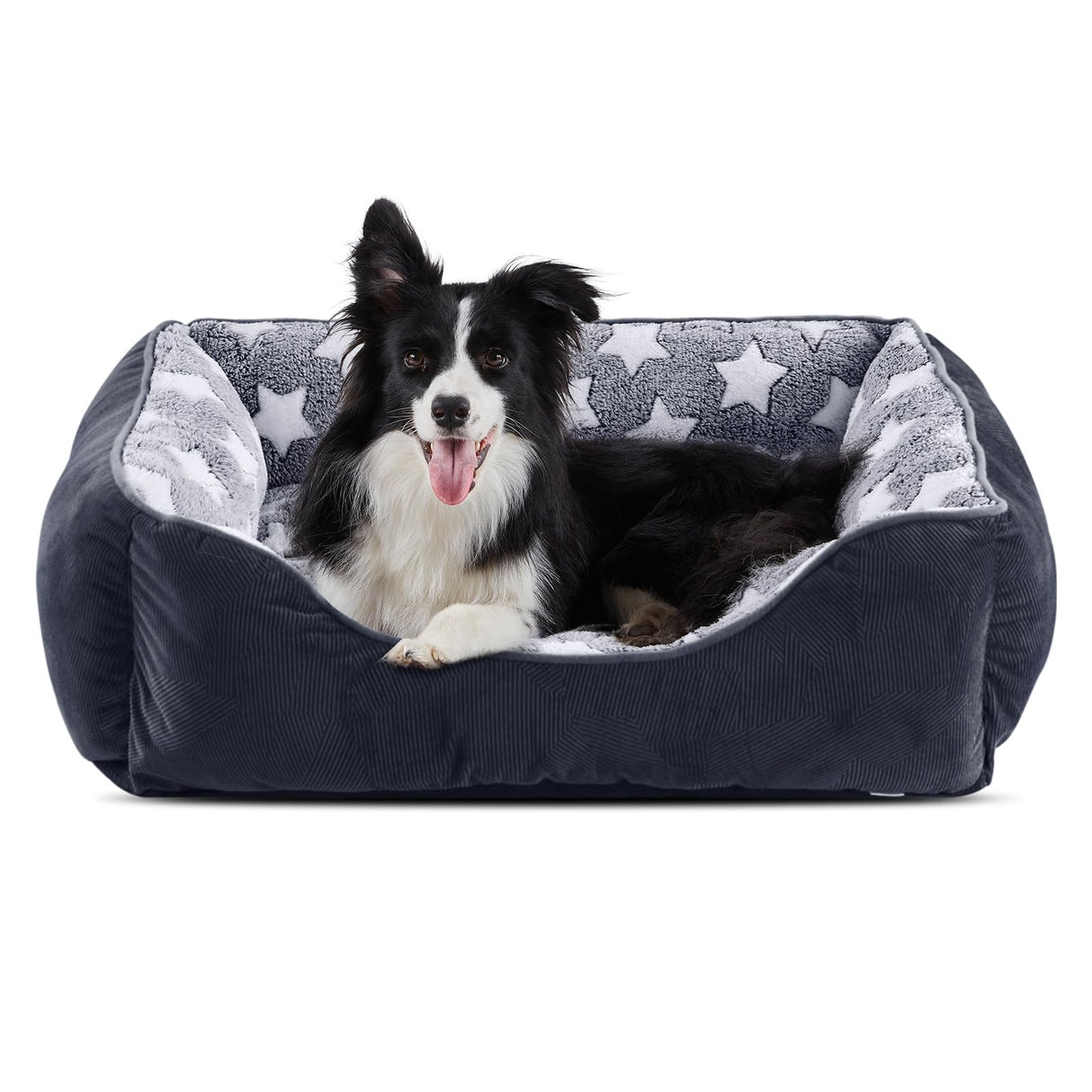 GASUR Dog Beds Small Plus Size, Small Dog Bed Washable, Orthopedic Pet Sofa Bed, Pet Cuddler Anti-Slip Bottom, Soft Calming Sleeping Warming Puppy Bed (S Plus (25"x 21"x 8"), Black)