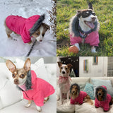 LESYPET Dog Coat for Small Dogs, Windproof Doggie Puffer Jacket with Leash Hole, Extra Warm Dog Jacket Winter Coat, Pink XL