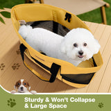 Lekereise Dog Purse Carrier for Small Dogs, Cats - Dog Carrier Purse with Secure Harness Clip, Dog Tote Bag Carrier, Large Space, Breathable Design(Yellow)